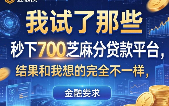 我试了那些宣传秒下700芝麻分贷款的平台，结果和我想的完全不一样