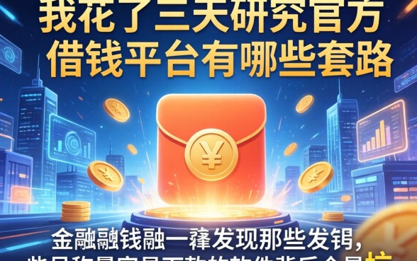 我花了三天研究官方借钱平台有哪些套路，发现那些号称最容易下款的软件背后全是坑