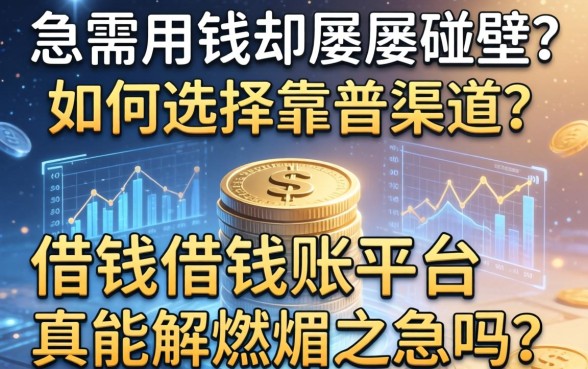 急需用钱却屡屡碰壁？如何选择靠谱渠道？借钱借钱账平台真能解燃眉之急吗？