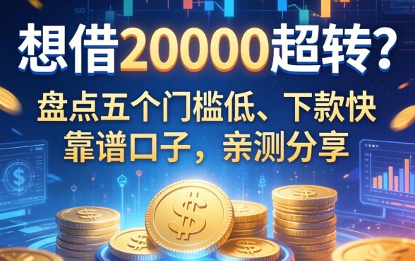 想借20000周转？盘点五个门槛低、下款快的靠谱口子，亲测分享