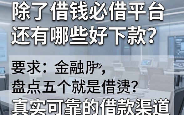 除了借钱必借平台还有哪些好下款？盘点五个真实可靠的借款渠道