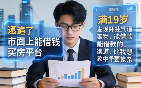 我翻遍了市面上能借钱的买房平台，发现满19岁能借款的渠道比我想象中要复杂