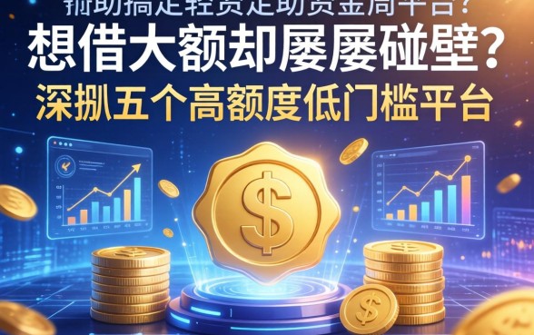 想借大额却屡屡碰壁？深扒五个高额度低门槛平台，助你轻松搞定资金周转