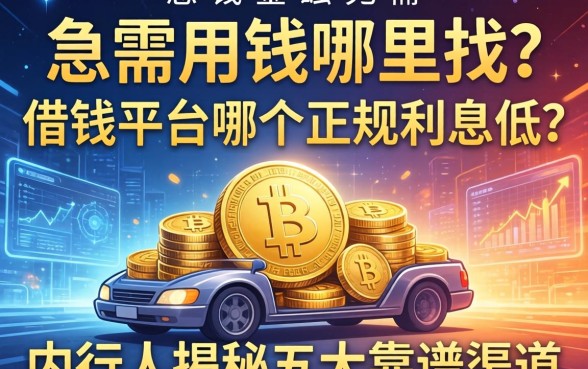 急需用钱哪里找？借钱平台哪个正规利息低？内行人揭秘五大靠谱渠道