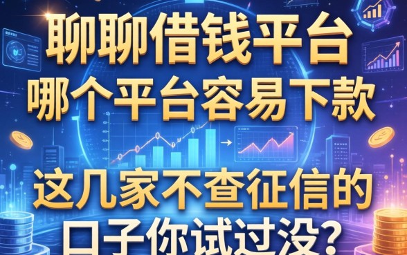 聊聊借钱平台哪个平台容易下款，这几家不查征信的口子你试过没？