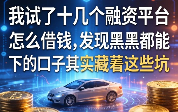 我试了十几个融资平台怎么借钱，发现黑户都能下的口子其实藏着这些坑