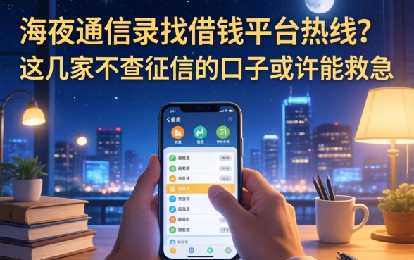 深夜翻通讯录找借钱平台热线？这几家不查征信的口子或许能救急