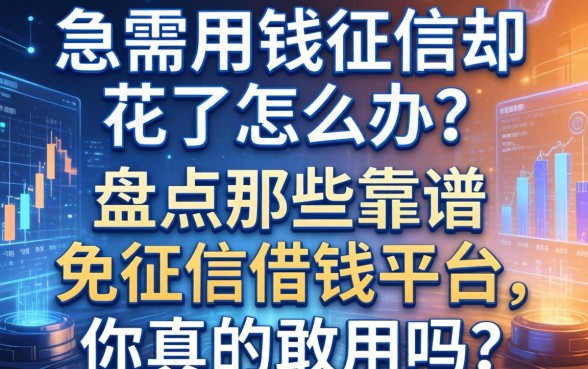 急需用钱征信却花了怎么办？盘点那些靠谱的免征信借钱平台，你真的敢用吗？