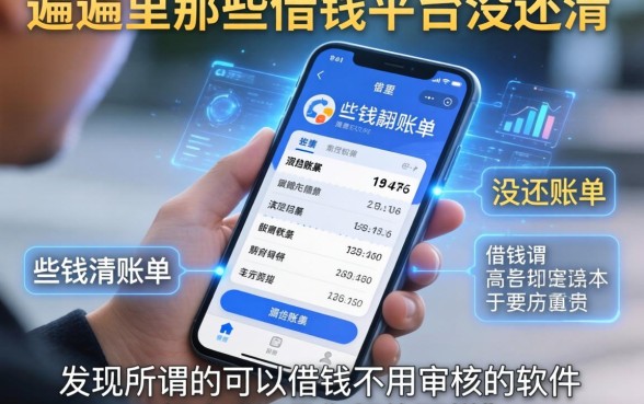 我翻遍了手机里那些借钱平台没还清的账单，发现所谓的可以借钱不用审核的软件根本不是你想的那样