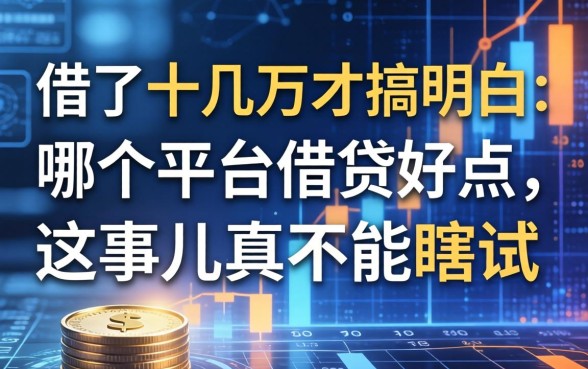 借了十几万才搞明白：哪个平台借钱好点，这事儿真不能瞎试
