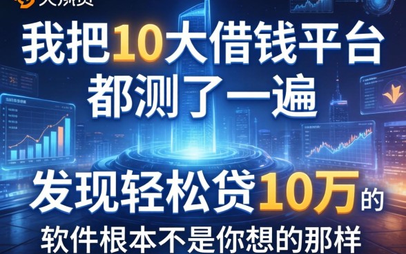 我把10大借钱平台都测了一遍，发现轻松贷10万的软件根本不是你想的那样