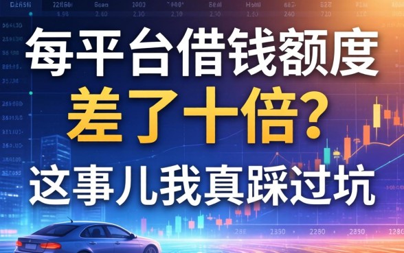 各平台借钱额度差了十倍？这事儿我真踩过坑