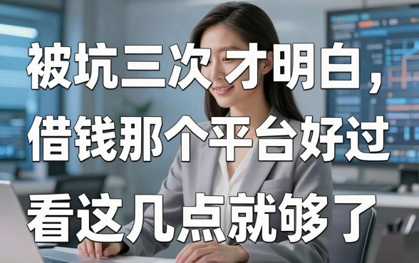 被坑三次才明白：借钱那个平台好过，看这几点就够了