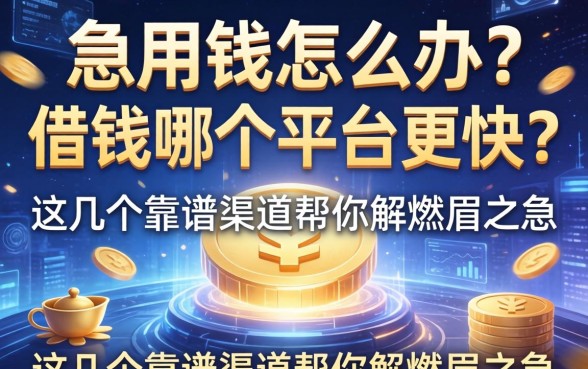 急用钱怎么办？借钱哪个平台更快？这几个靠谱渠道帮你解燃眉之急