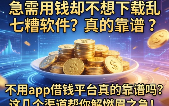 急需用钱却不想下载乱七八糟的软件？不用app借钱平台真的靠谱吗？这几个渠道帮你解燃眉之急！