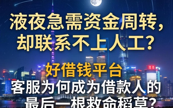 深夜急需资金周转却联系不上人工？好借钱平台客服为何成为借款人的最后一根救命稻草？