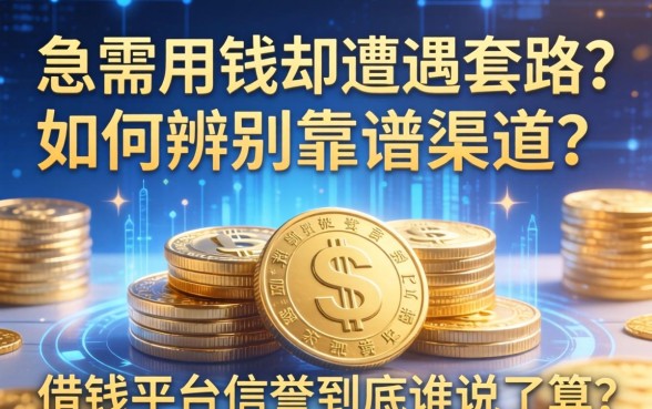 急需用钱却遭遇套路?如何辨别靠谱渠道?借钱平台信誉到底谁说了算?