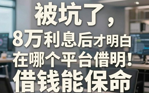 被坑了8万利息后才明白：在哪个平台借钱能保命