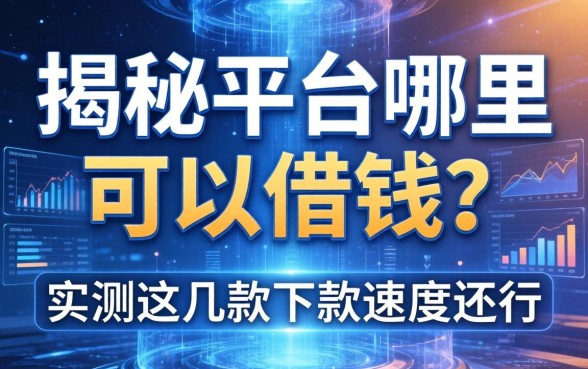 揭秘平台哪里可以借钱？实测这几款下款速度还行