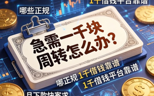 急需一千块周转怎么办?哪些正规1千借钱平台靠谱且下款快?