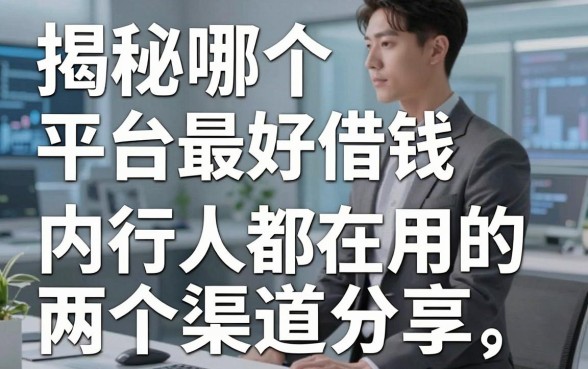 揭秘哪个平台最好借钱，内行人都在用的两个渠道分享
