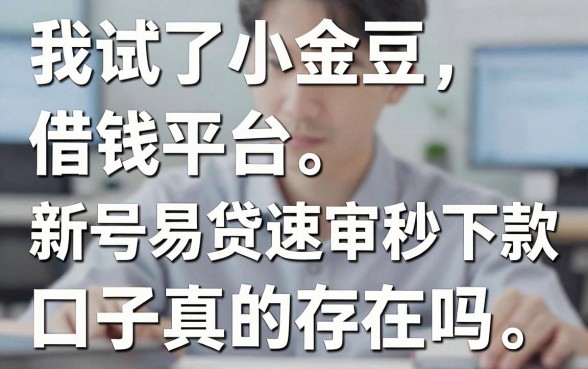 我试了小金豆借钱平台，新号易贷速审秒下款口子真的存在吗