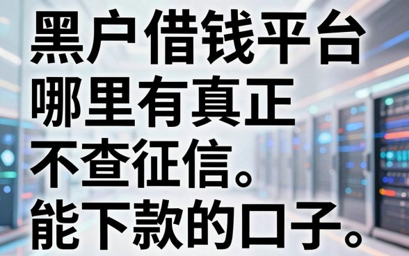 黑户借钱平台代理揭秘：哪里有真正不查征信能下款的口子？
