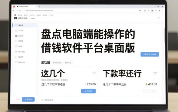 盘点电脑端能操作的借钱软件平台桌面版，这几个下款率还行