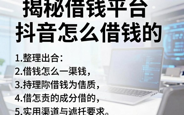 揭秘借钱平台抖音怎么借钱的，整理出这几个实用渠道