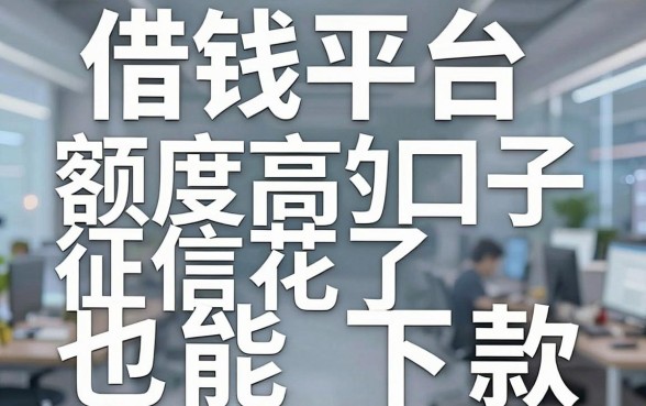 盘点几个借钱平台额度高的口子，征信花了也能下款