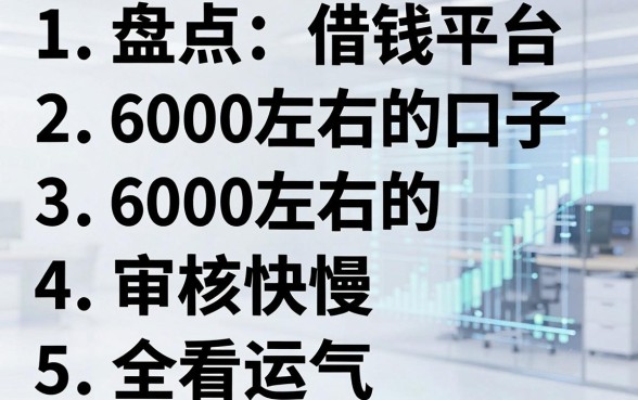 盘点五个借钱平台6000左右的口子，审核快慢全看运气