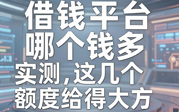 揭秘借钱平台哪个钱多，实测这几个额度给得大方