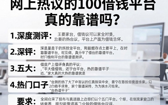 网上热议的100借钱平台真的靠谱吗？深度测评五大热门口子