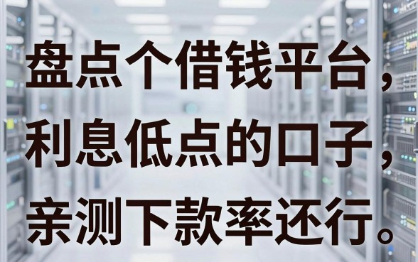 盘点几个借钱平台利息低点的口子，亲测下款率还行