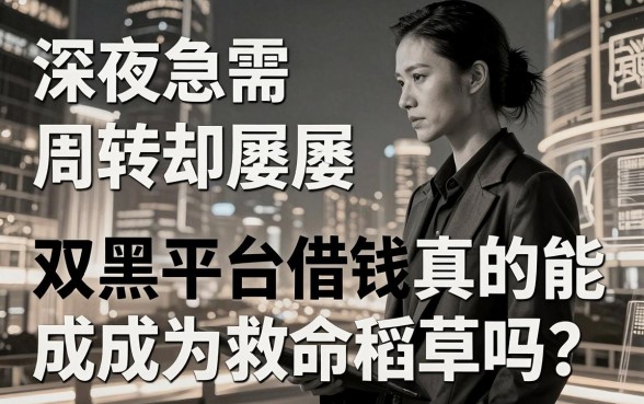深夜急需周转却屡屡碰壁？双黑平台借钱真的能成为救命稻草吗？哪些渠道既安全又靠谱？