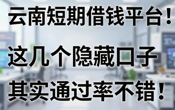 揭秘云南短期借钱平台：这几个隐藏口子其实通过率不错