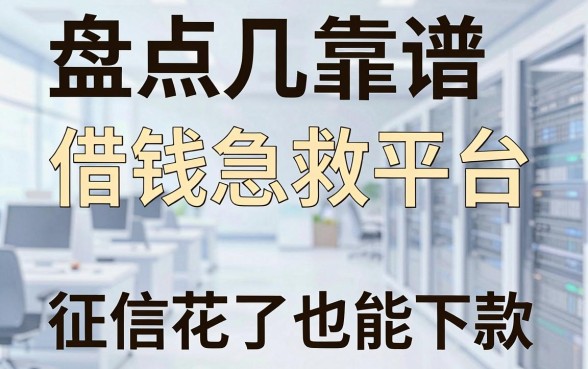 盘点几个靠谱的借钱急救平台，征信花了也能下款
