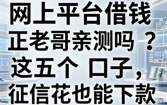 网上平台借钱正规吗？老哥亲测这五个口子，征信花也能下款