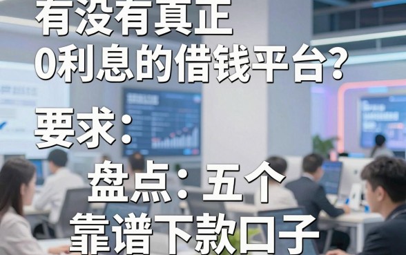 有没有真正0利息的借钱平台？盘点五个靠谱下款口子