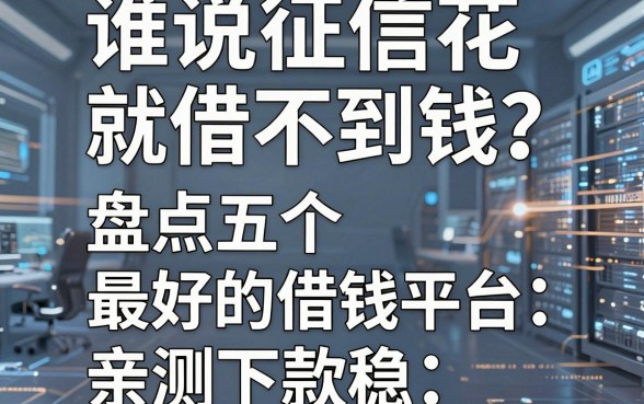 谁说征信花就借不到钱？盘点五个最好的借钱平台，亲测下款稳