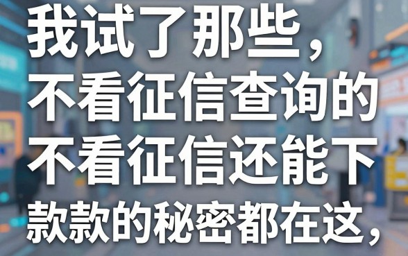 我试了那些不看征信查询的借钱平台，发现不看征信还能下款的秘密都在这