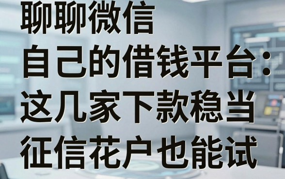 聊聊微信自己的借钱平台：这几家下款稳当，征信花户也能试