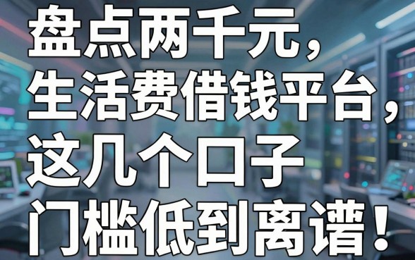 盘点两千元生活费借钱平台，这几个口子门槛低到离谱