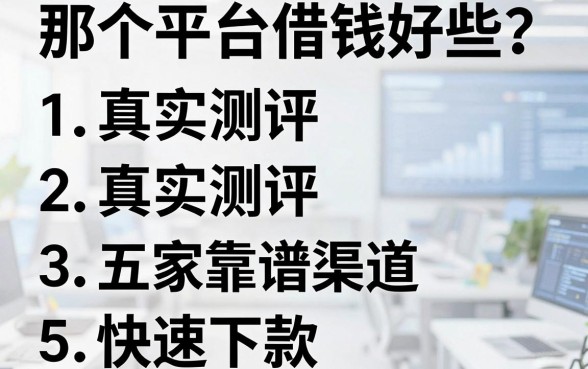 那个平台借钱好些？真实测评五家靠谱渠道助你快速下款