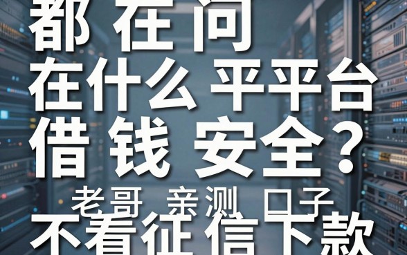 都在问在什么平台借钱安全？老哥亲测这五个口子不看征信下款稳