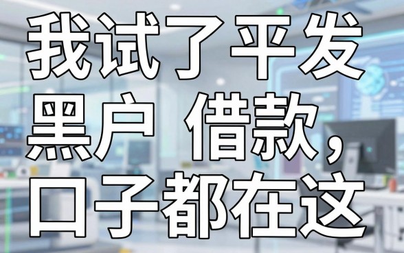 我试了十几个平台发现黑户借款口子都在这