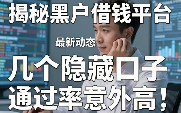 揭秘黑户借钱平台最新动态，这几个隐藏口子通过率意外高
