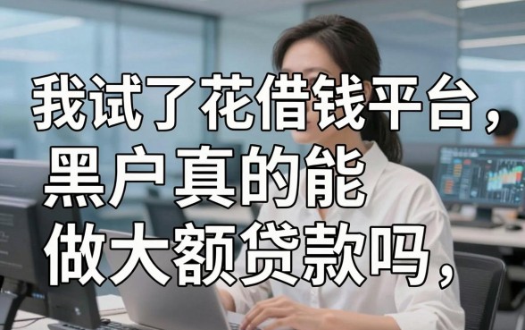 我试了花借钱平台，黑户真的能做大额贷款吗