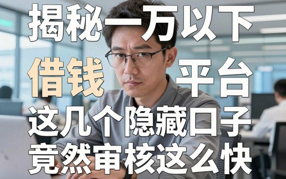 揭秘一万以下借钱平台：这几个隐藏口子竟然审核这么快