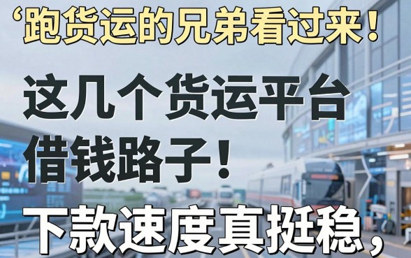 跑货运的兄弟看过来：这几个货运平台借钱路子，下款速度真挺稳